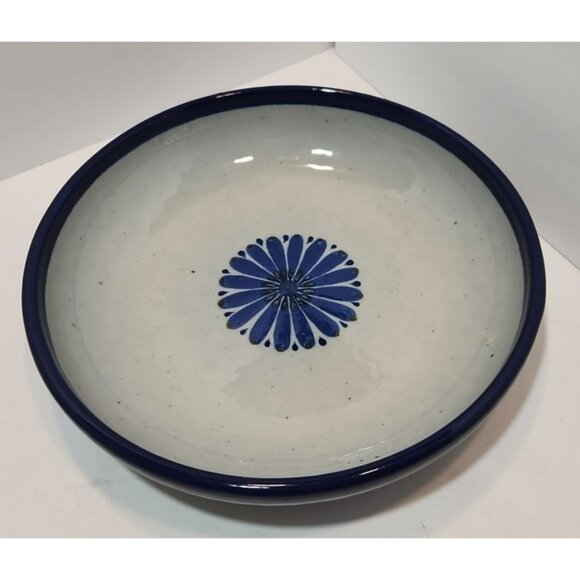 Vtg Ken Edwards El Palomar Guadalajara Blue Serving Pasta Pottery Bowl Signed - Picture 2 of 11